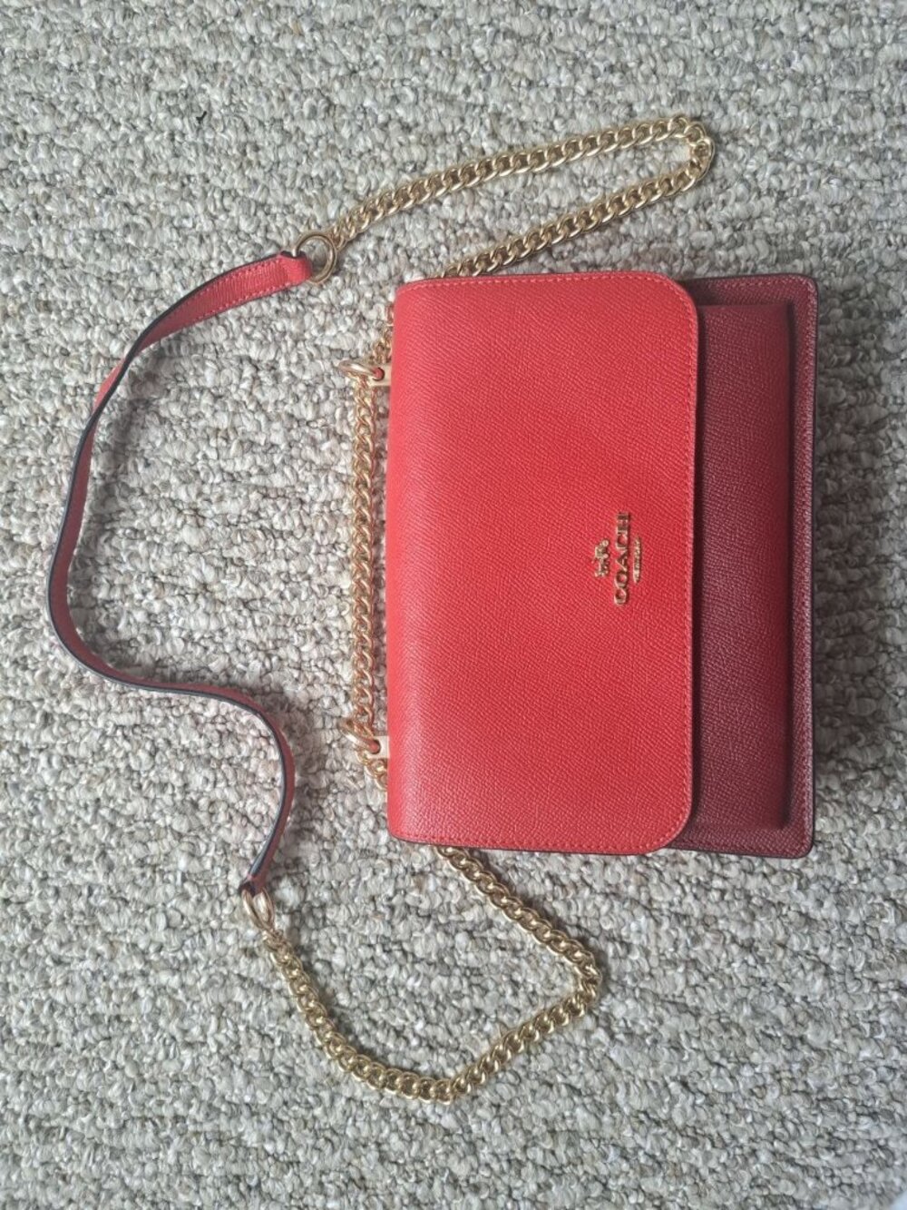 Red Coach Klare Leather Crossbody Bag Women's